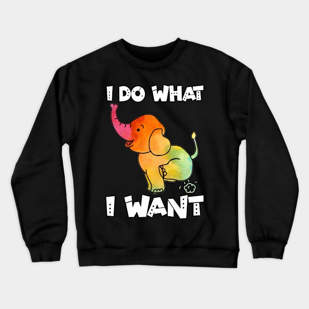 I Do What I Want Elephant Doing Yoga Exhale Crewneck Sweatshirt by Simpsonfft